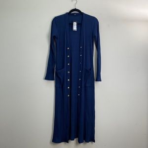 Clayton Duster length snap front cardigan